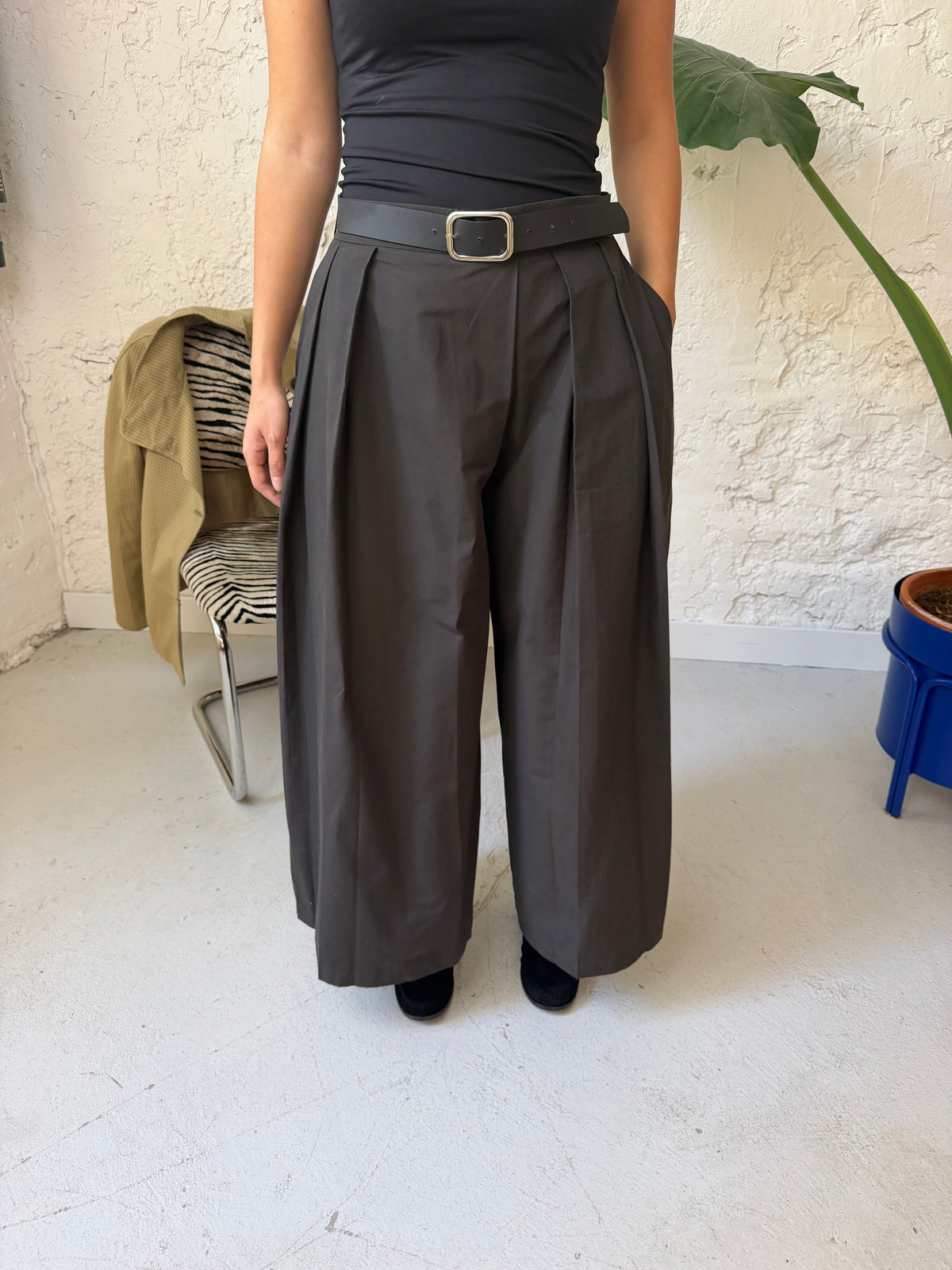 Jupe-culotte croisée - Marron foncé