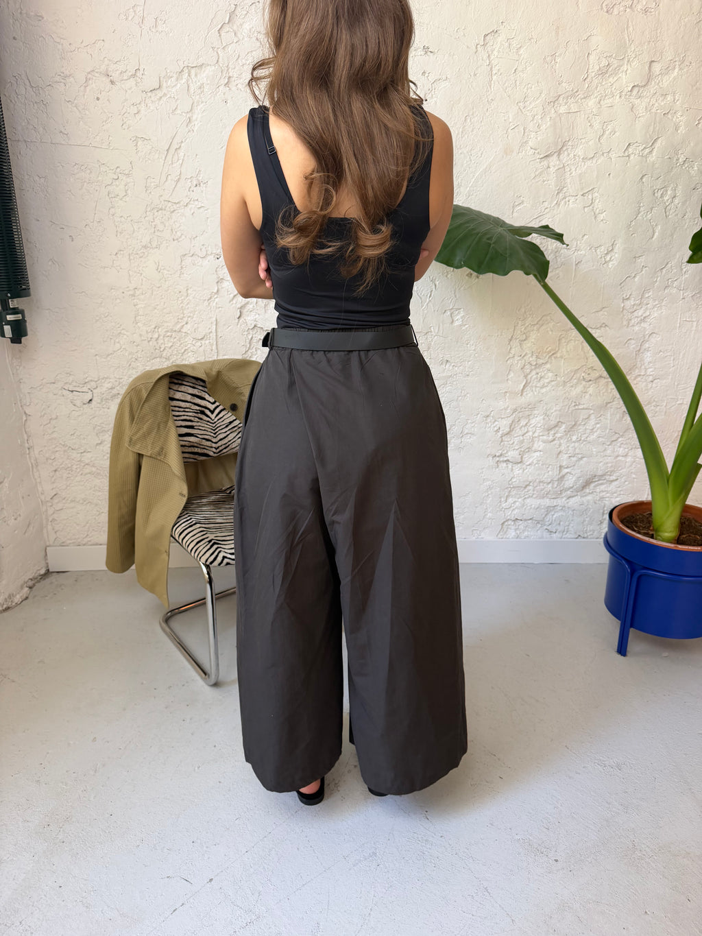 Jupe-culotte croisée - Marron foncé