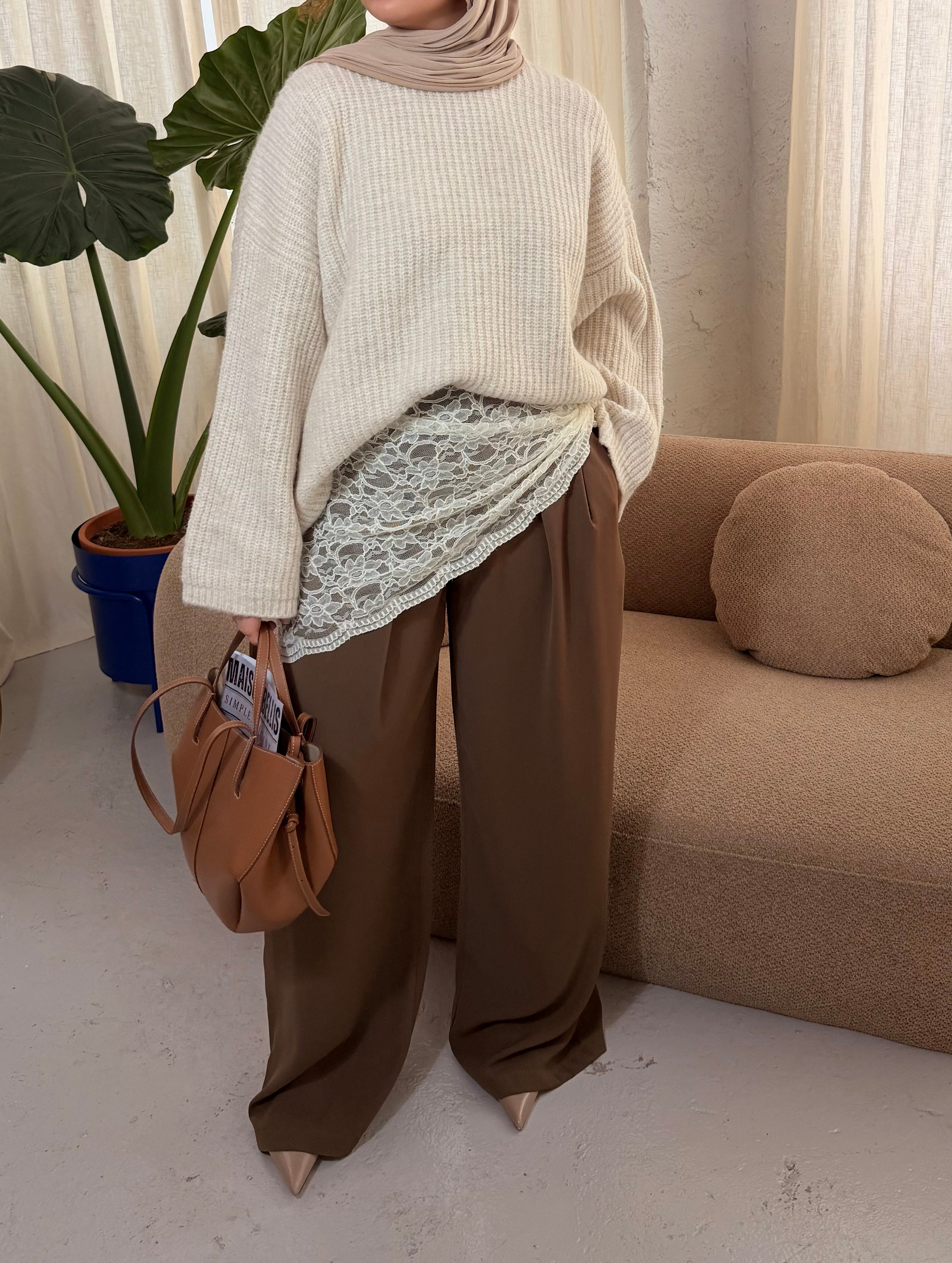 PULL EN TRICOT DAHLIA BEIGE
