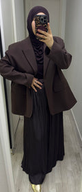 Jupe satinée AYSIMA MARRON