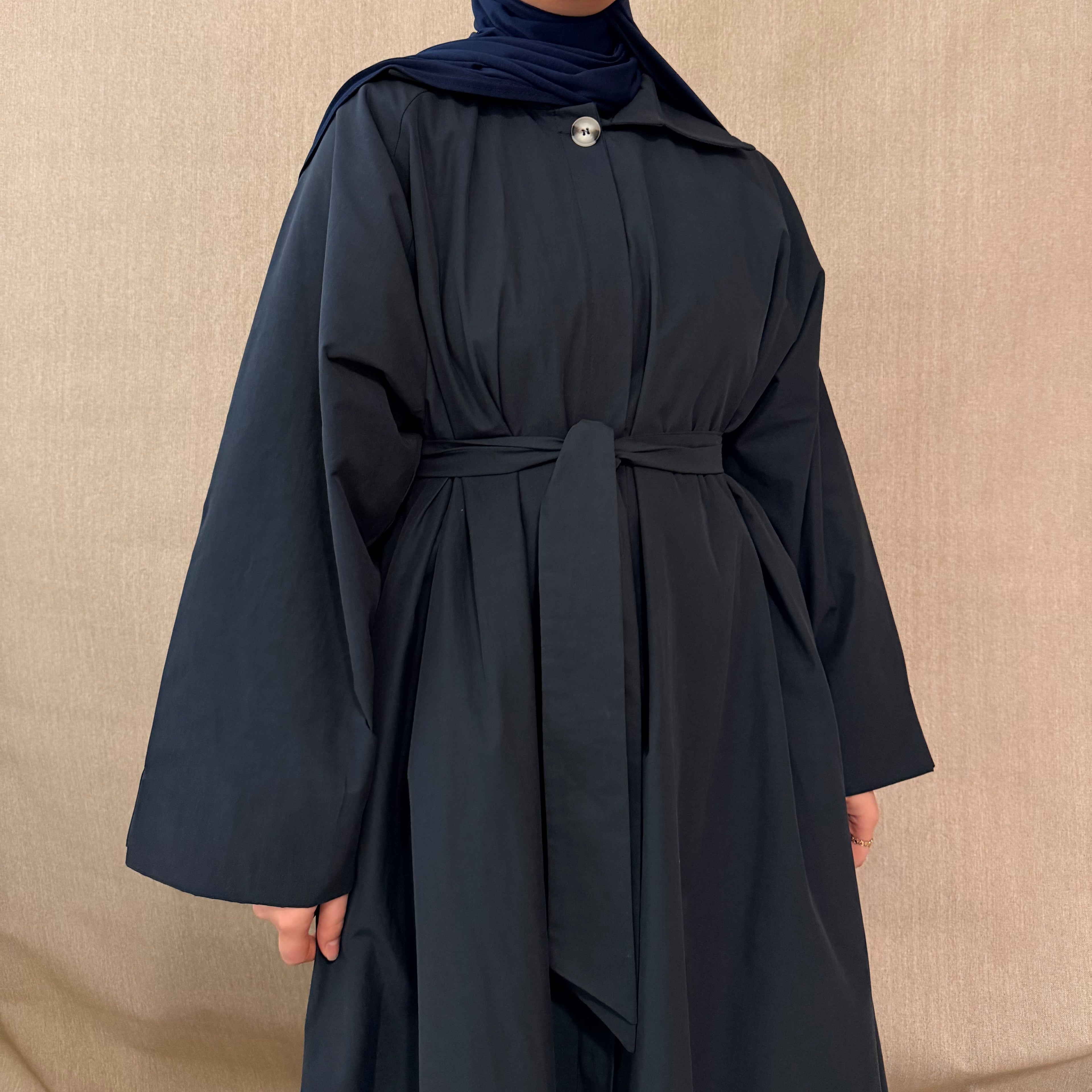 TRENCH EXRTA LONG BELLIS bleu marine